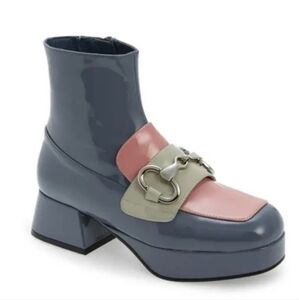 Jeffrey Campbell Platform Bit Bootie ankle boot in blue pink gray